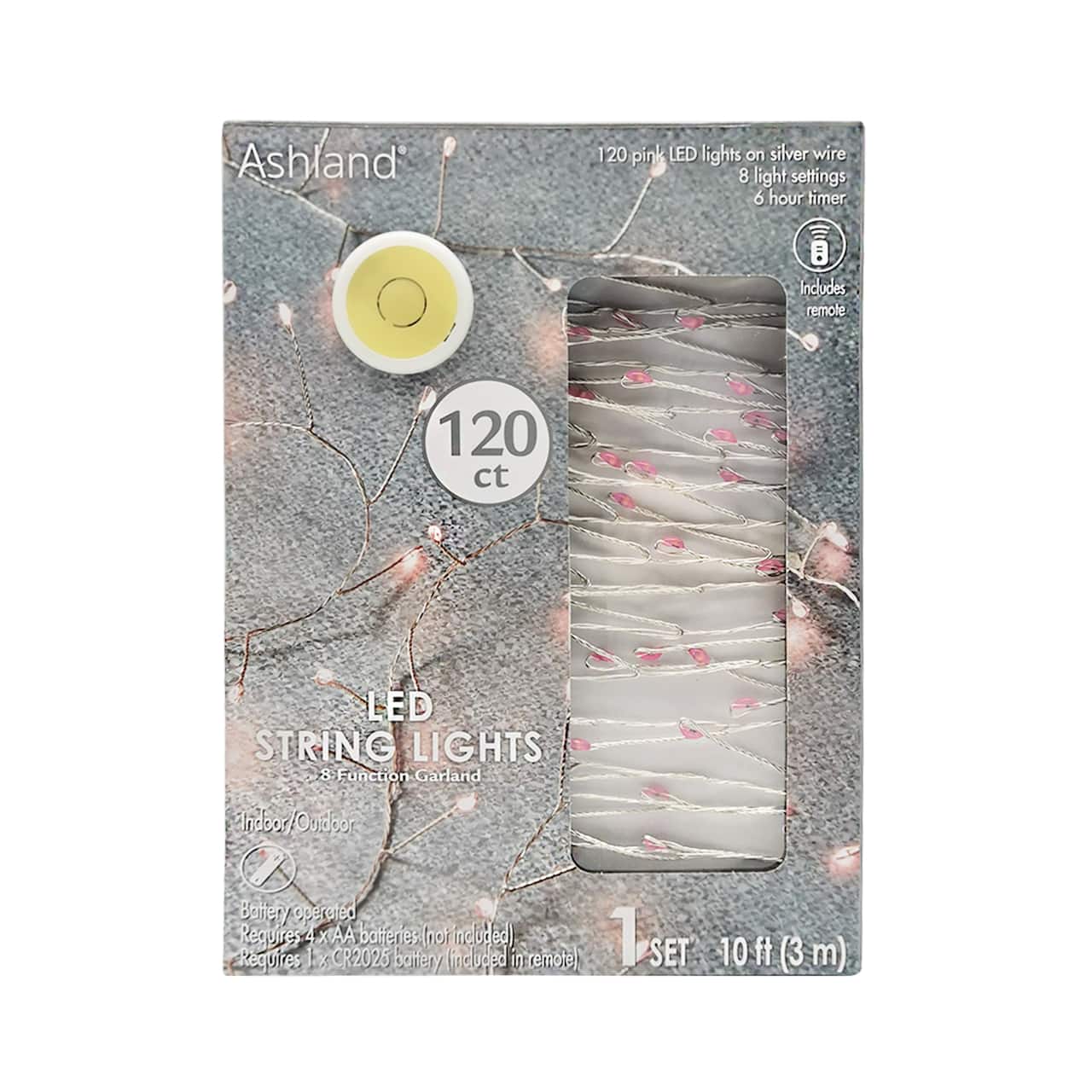12 Pack: 120ct. Pink LED String Lights Garland by Ashland®